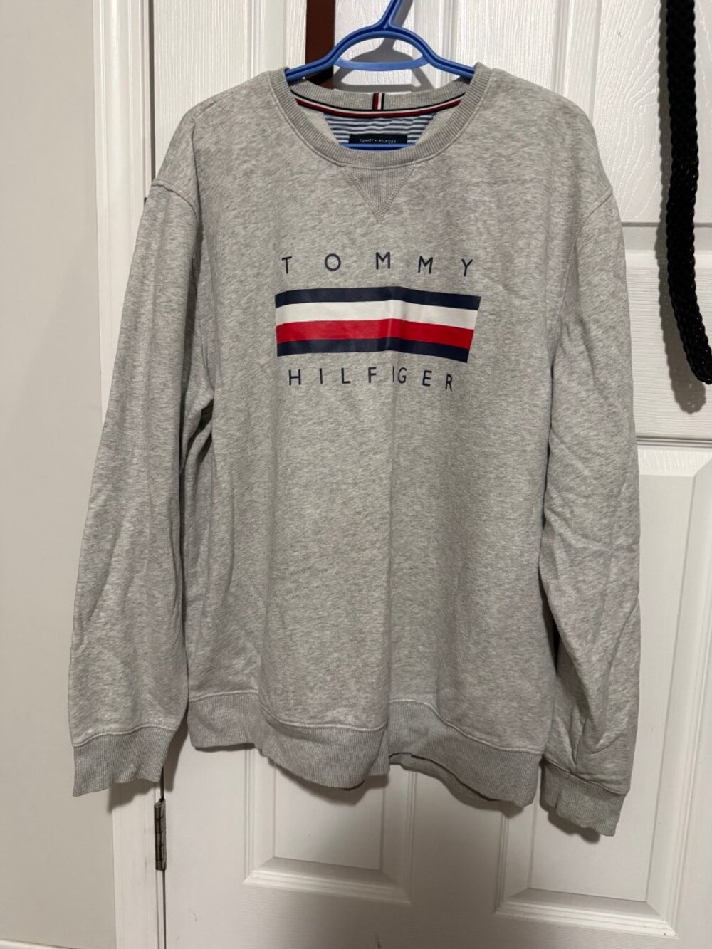 Tommy Hilfiger Grey Crewneck Sweatshirt – XXL, Good Condition